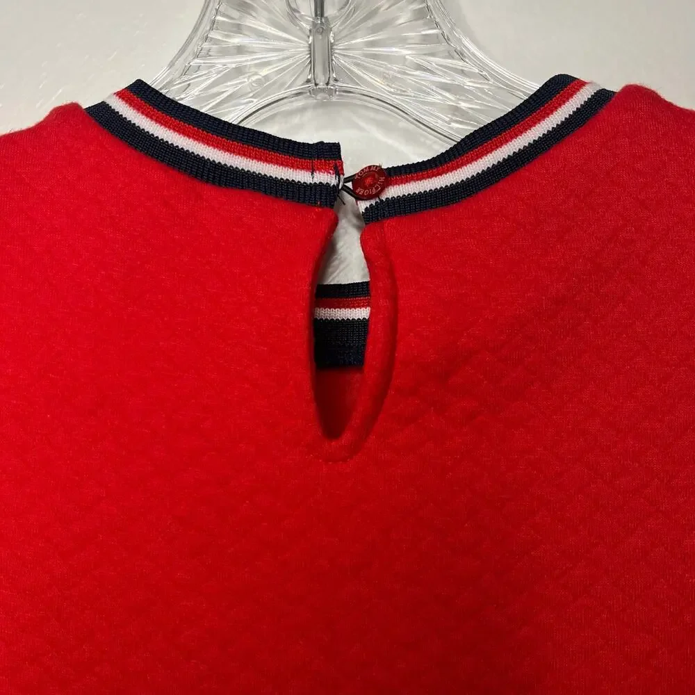 Tommy Hilfiger Red Long Sleeve Fit & Flare Sweater Dress Heart Logo Size 5 Girls